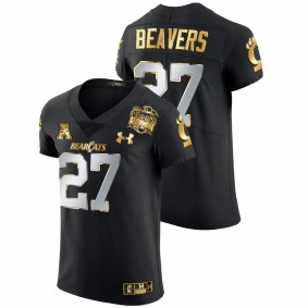 Men's Cincinnati Bearcats Darrian Beavers Black 2021 Peach Bowl Golden Edition Jersey