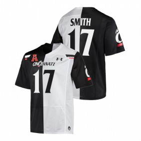 Cole Smith Cincinnati Bearcats 2021-22 Black White Split Edition College Football #17 Jersey