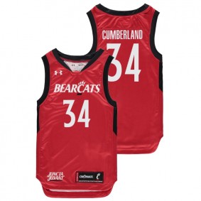 Youth Cincinnati Bearcats College Basketball #34 Red Jarron Cumberland Replica Jersey